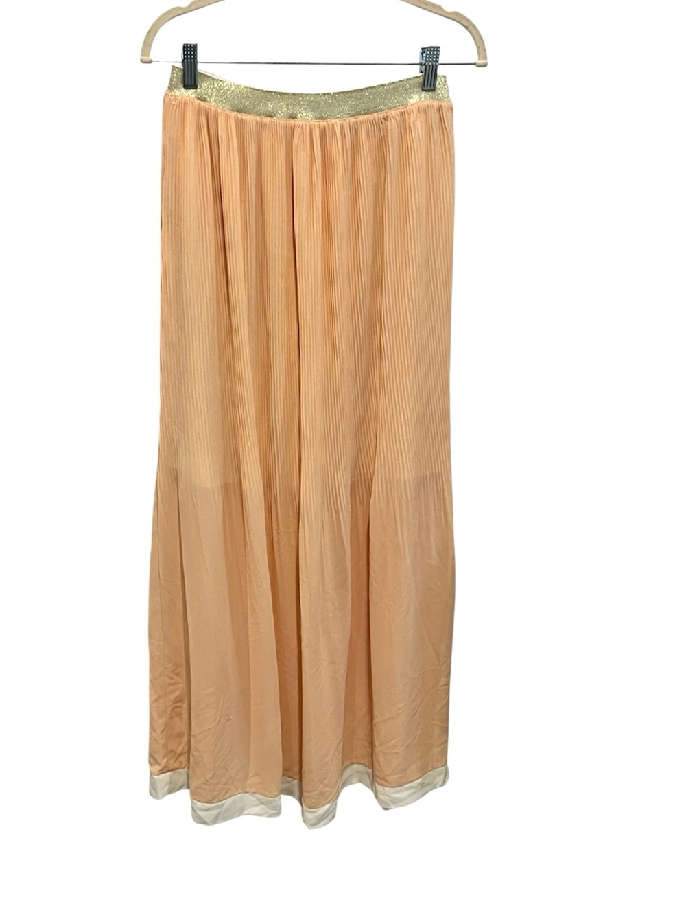 Line & Dot pleated peach maxi skirt size Small
